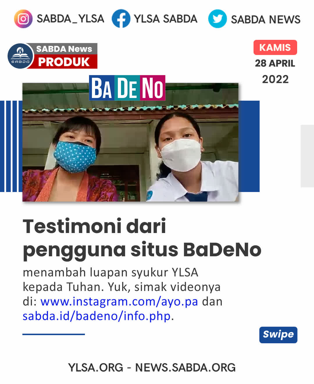 Testimoni dari pengguna Situs BaDeNo
