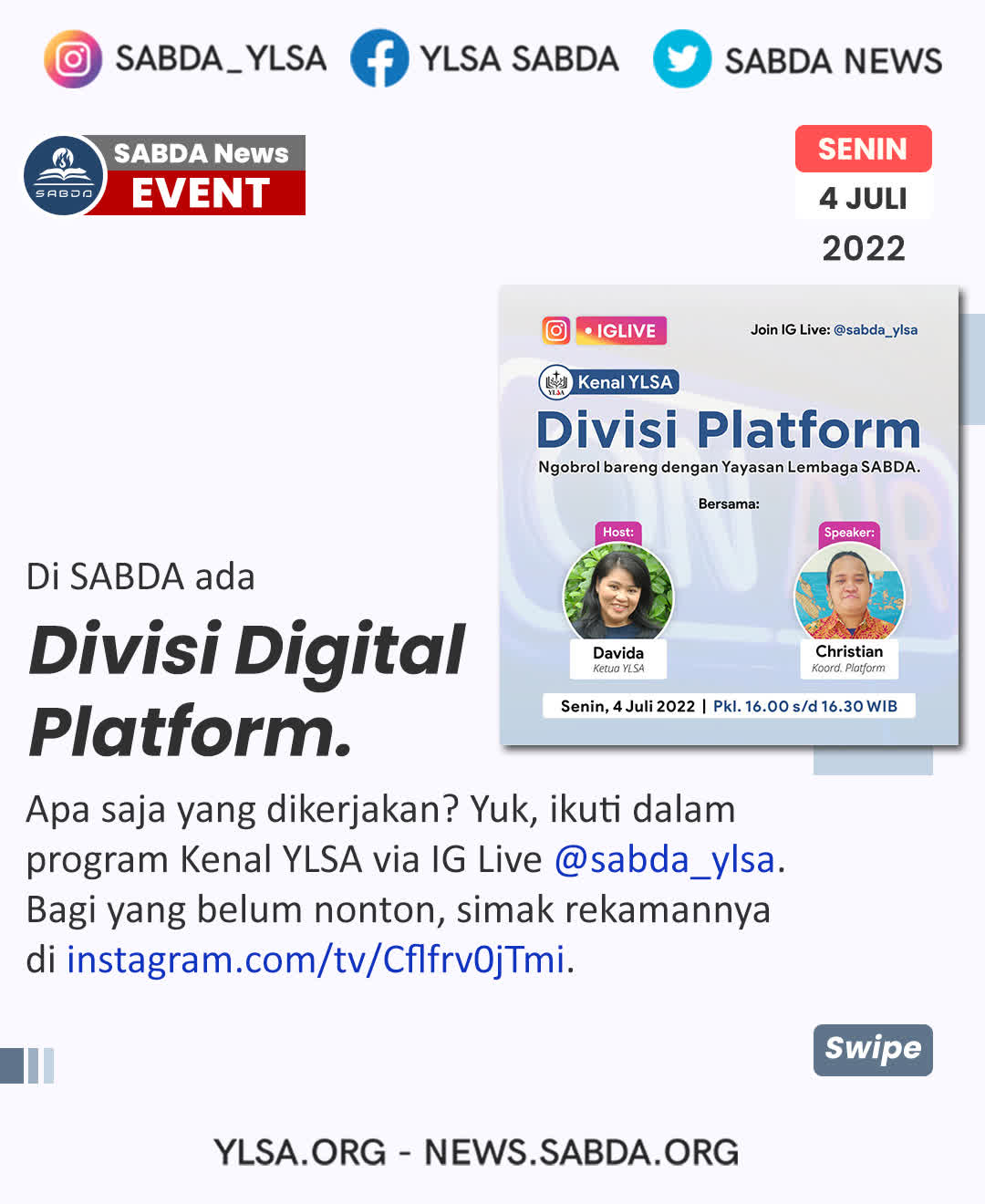 Kenal YLSA: Digital Platform