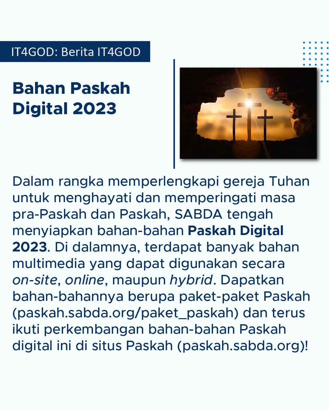 Persiapan bahan-bahan Paskah Digital 2023 dari YLSA.