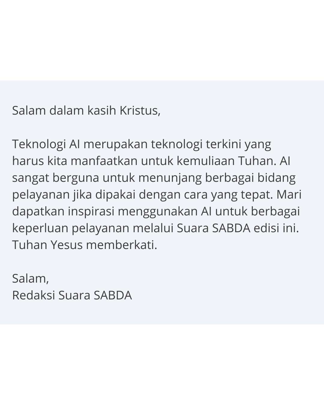 Pengantar Suara SABDA Oktober edisi 2