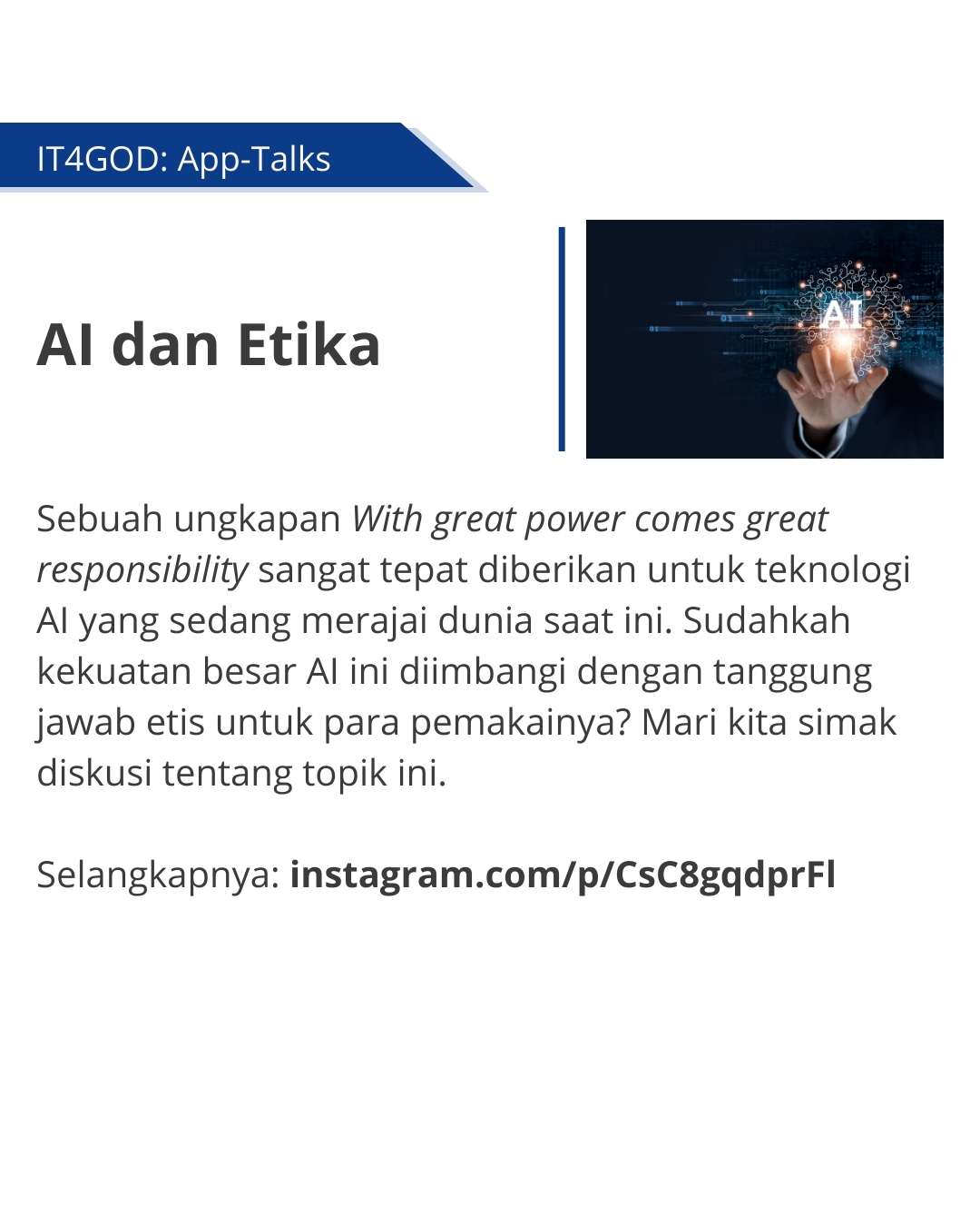 Teknologi AI sangat menolong untuk studi Alkitab.