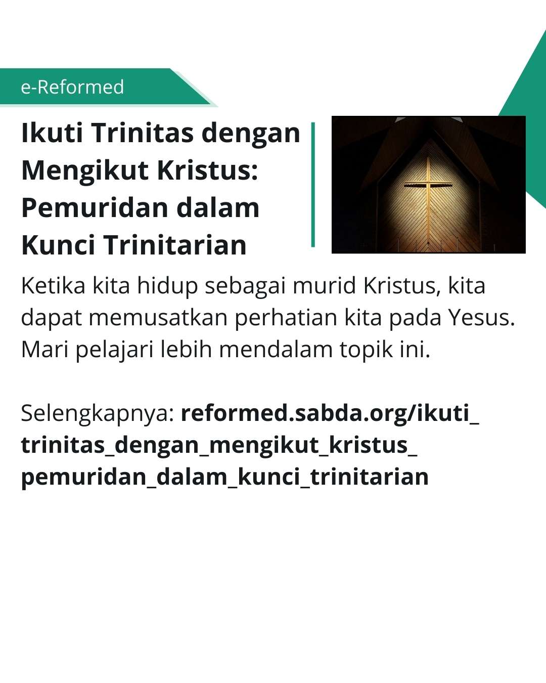 Murid Kristus memusatkan perhatiannya pada Yesus Kristus.