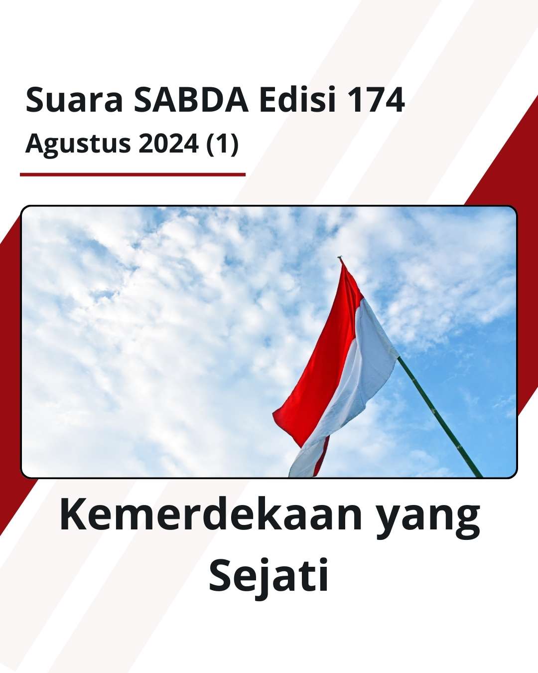 Cover Suara SABDA Agustus edisi 1.