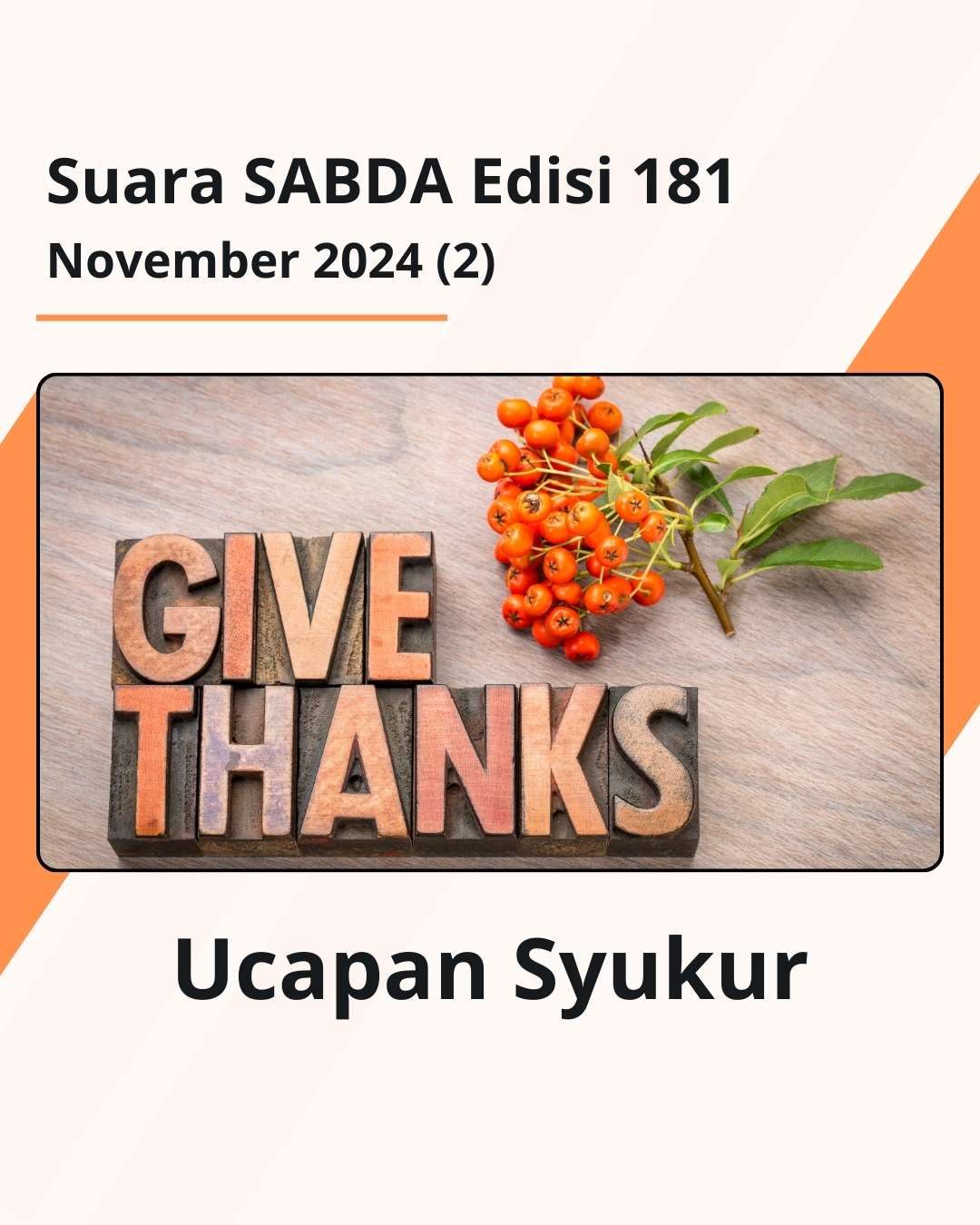 Cover Suara SABDA November edisi 2.