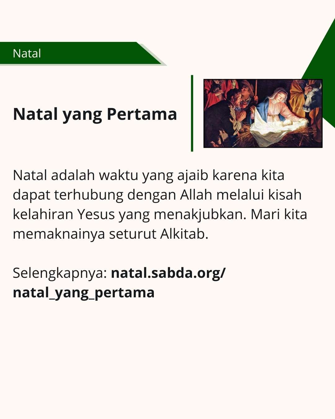 Natal menghubungkan kita dengan Allah melalui kelahiran Kristus.