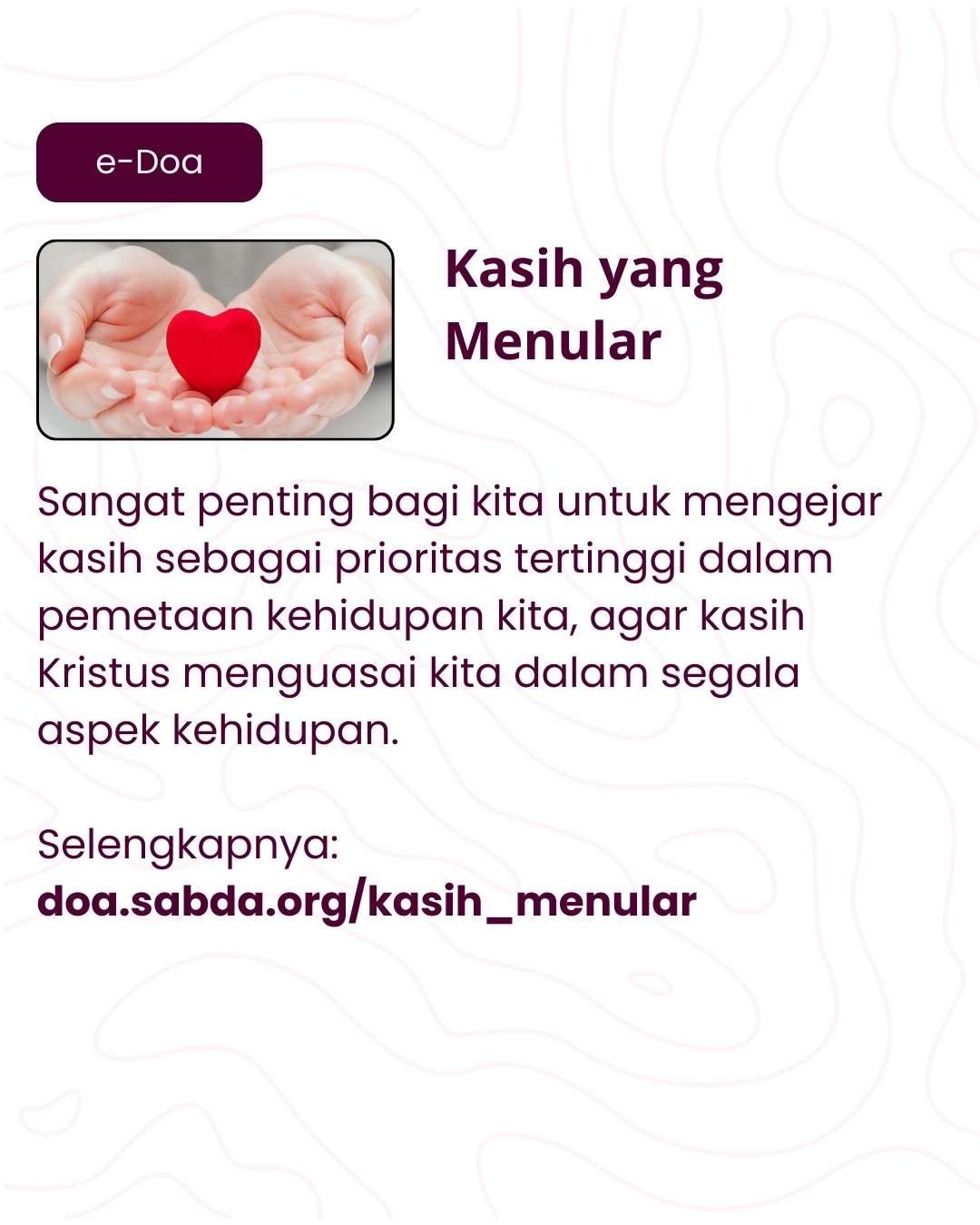 Pentingnya kasih Kristus bagi hidup kita.