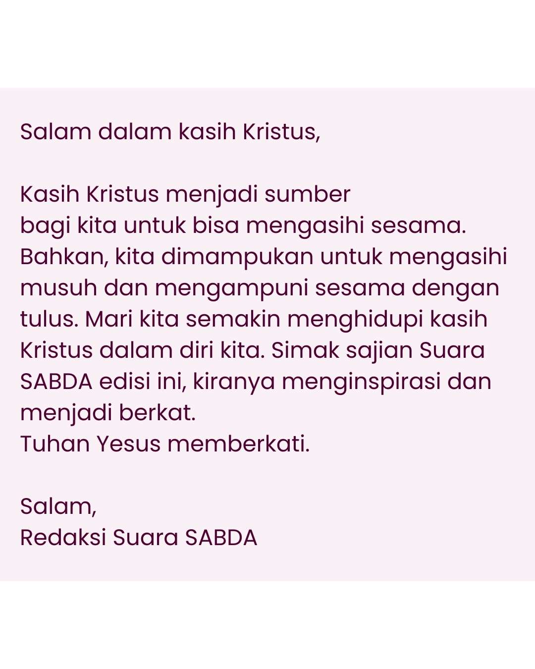 Pengantar Suara SABDA Februari edisi 2.