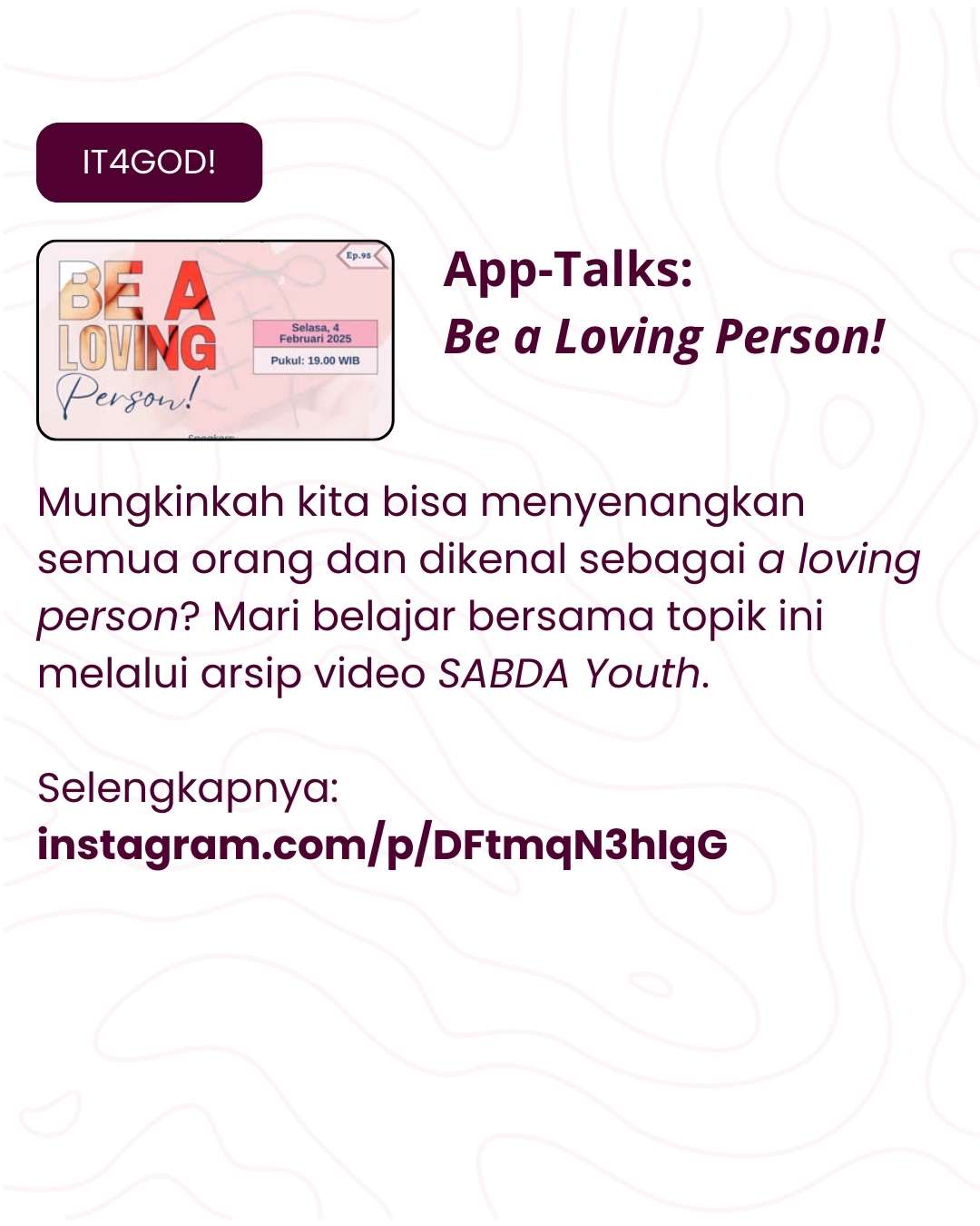 Bisakah kita menyenangkan semua orang dan dikenal sebagai "a loving person"?