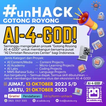 Brosur #unHACK Gotong Royong AI-4-GOD!